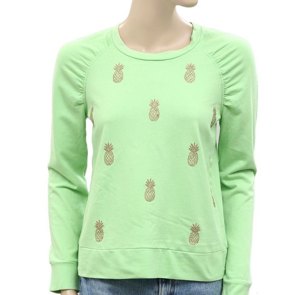 Lilly Pulitzer Pineapple Aldean Sweatshirt Pullover Top Key Lime Cozy XS - Picture 6 of 8